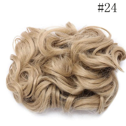 LARGE Comb Clip Curly Hair Extension Synthetic Hair Pieces Updo Cover Hairpiece Extension Hair Bun-Shalav5