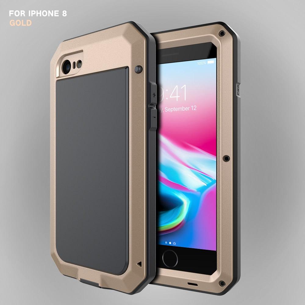 Phone Case - Shockproof Waterproof Metal Aluminum Phone Cases For IPhone 6 To 12