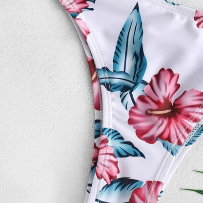 Swimwear - Sexy Women Bikini Cut Flower Two Piece Swimsuit Pushups Swimwear Beachwear Off-shoulder Swimsuit