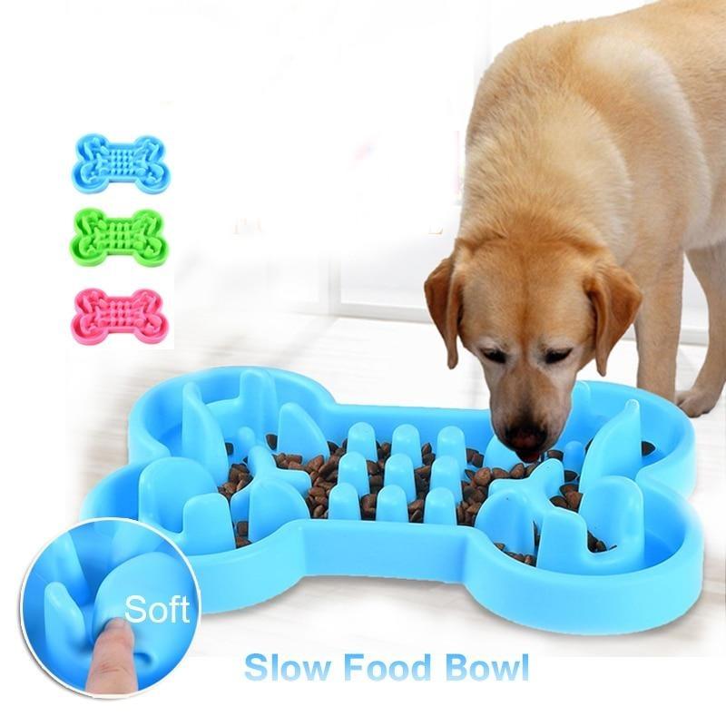 Pet Dog Bowl Healthy Soft rubber Slow Food Feeder Anti Choke-Shalav5