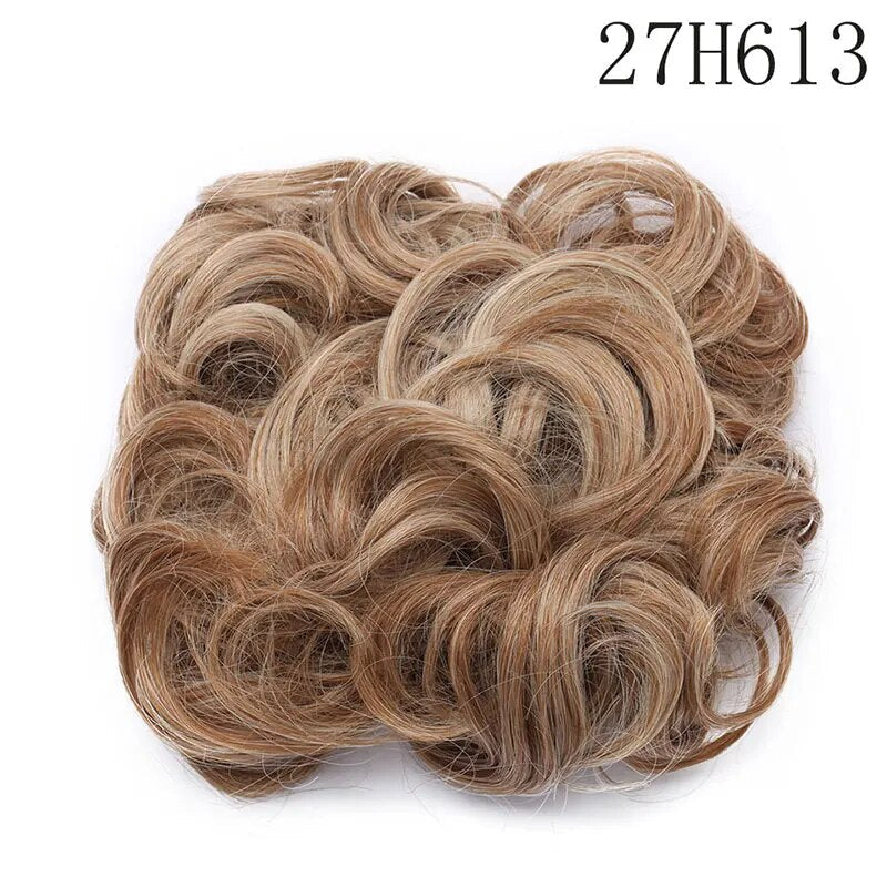 Hair Extension - LARGE Comb Clip Curly Hair Extension Synthetic Hair Pieces Updo Cover Hairpiece Extension Hair Bun