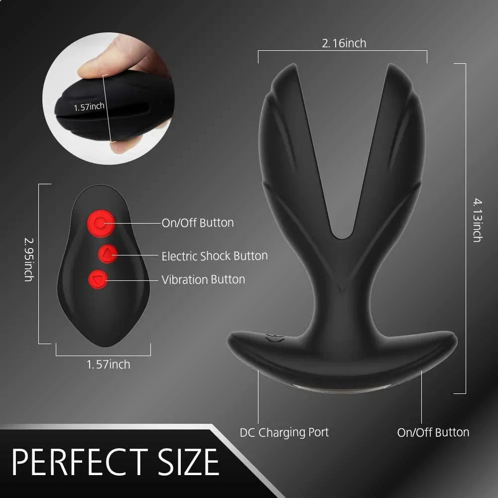 Vibrating Anal expander Plug Electric Shock Pulse Vibrator Massager Remote Control Sex machine