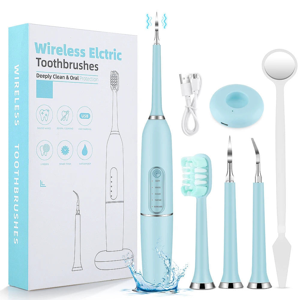 Electric Dental Calculus Remover Toothbrush Tartar Stains Remover Oral Hygiene Irrigator Dental Teeth Whitening1 Cleaning Kit-Shalav5