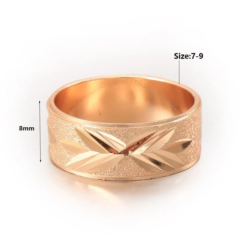 Ring - Rotatable Matte Engagement Anxiety Rings  Spinner Rings 585 Rose Gold Color