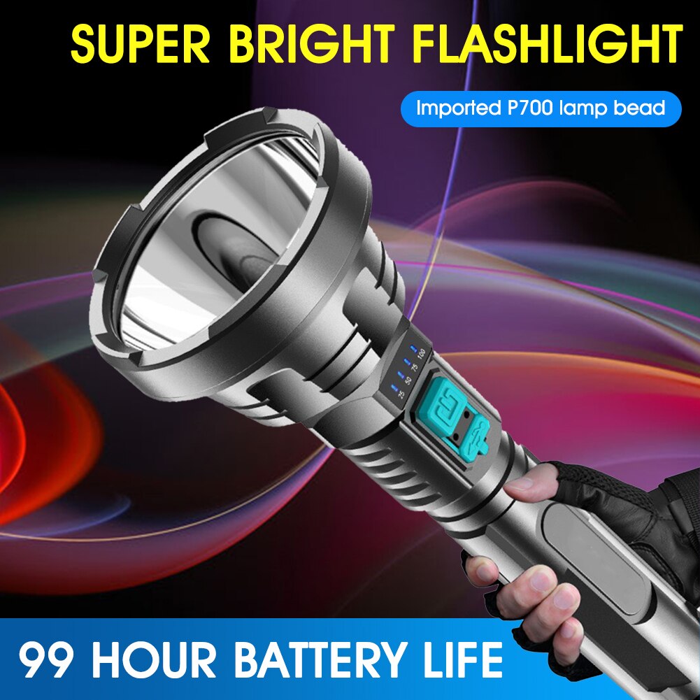 ZK30 Super Powerful LED Flashlight Tactical Torch Built-in 18650 Battery USB Rechargeable Waterproof Lamp Ultra Bright Lantern