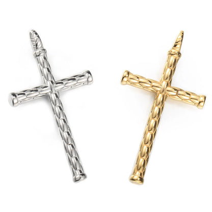 Cross Pendant Necklace For Men Women  Jesus Christ Cross Charm Necklace Stainless Steel Box Chain Religion Jewelry KP677