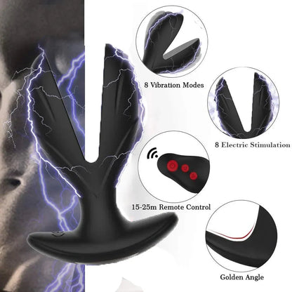 Vibrating Anal expander Plug Electric Shock Pulse Vibrator Massager Remote Control Sex machine