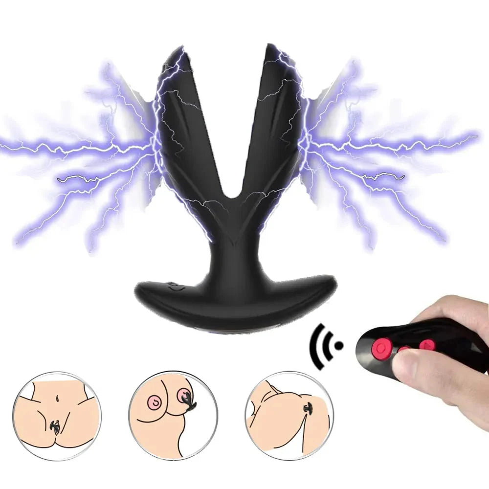 Vibrating Anal expander Plug Electric Shock Pulse Vibrator Massager Remote Control Sex machine