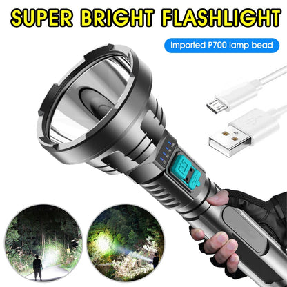 LED Flashlight - Super Powerful LED Flashlight Tactical Torch Built-in 18650 Battery