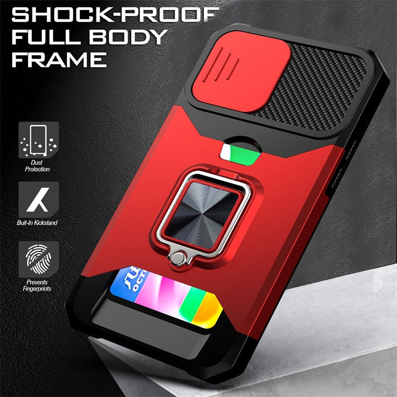 Mobile Phone Cases - IPhone 14 Series Armor Kickstand Card Cases For IPhone 14 Plus  14 Pro Max  Protection Cover