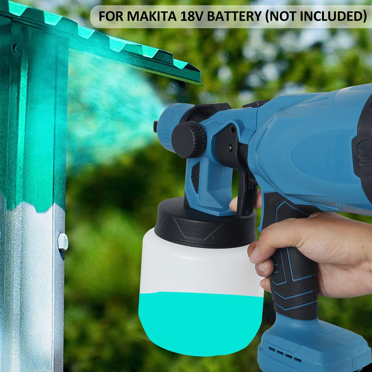800ML Cordless Electric Spray Gun 3 Nozzle Flow Control Airbrush High Power Paint Sprayer Power Tool For Makita 18V Battery-Shalav5