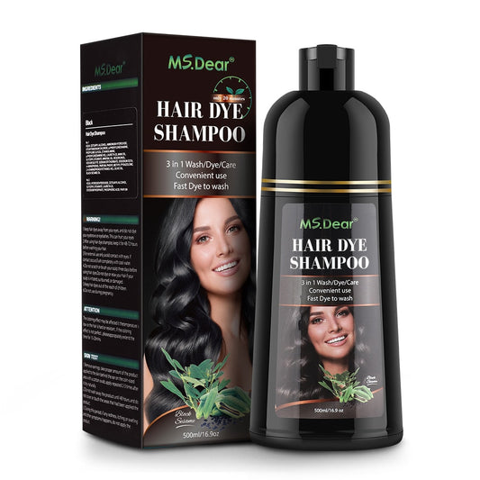 3 In 1 Hair Color Shampoo Black Hair Dye Organic Styling DIY-Shalav5