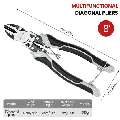 Multifunctional Universal Diagonal Pliers Hardware Wire Cutters Professional Electrician Anti Slip Durable Repair Tools