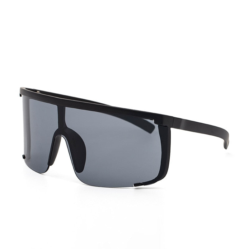 Sunglasses - One Piece  Oversize Shield Visor Fashion Flat Top Windproof Sport Sunglasses