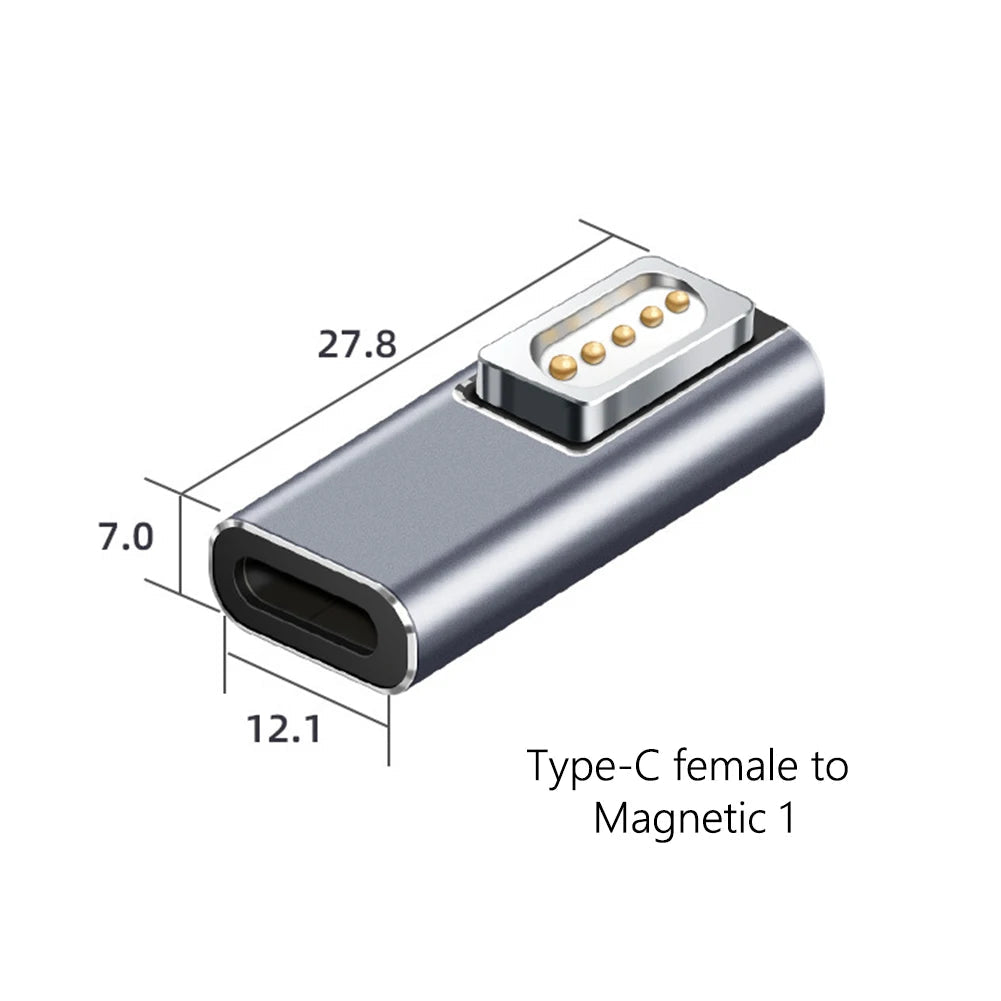 Type C Magnetic USB PD Adapter For Apple Magsafe 1 Magsafe 2 MacBook Pro USB C Female Fast Charging Magnet Plug Converter