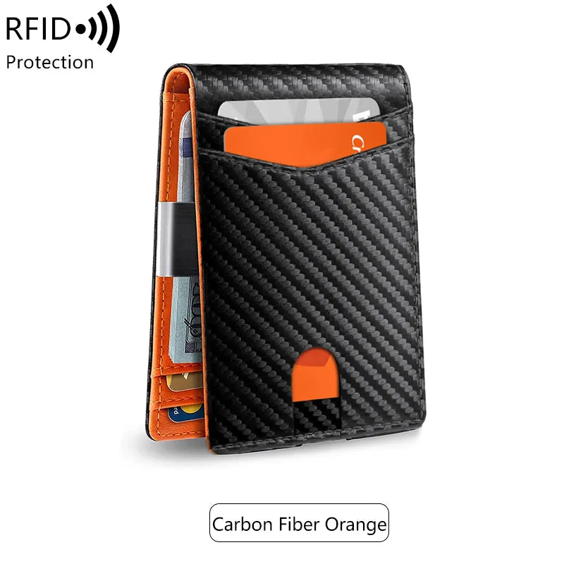 Minimalist RFID blocking multi-functional ultra-thin 12-card wallet, front pocket bi-fold solid color portable card holder-Shalav5