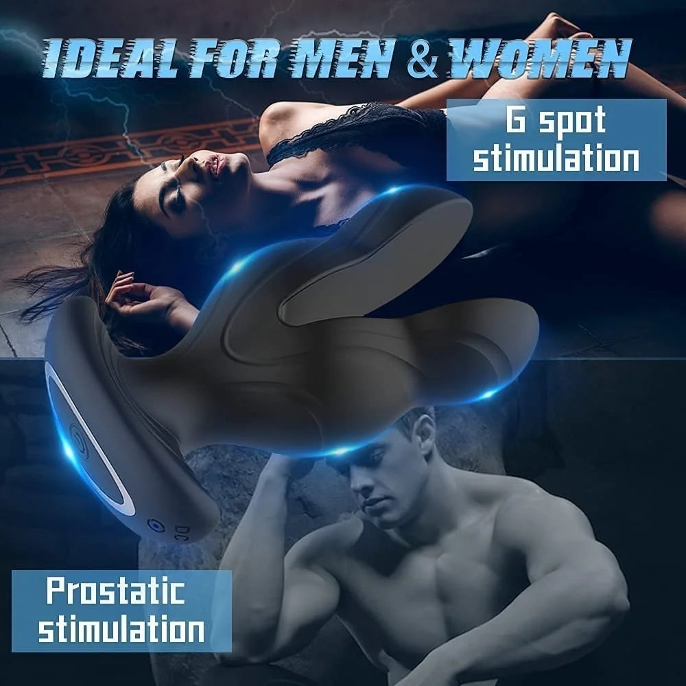 Electric Shock Anal Butt Plug Vibrators man Prostate Massager Clitoral G-Spot Stimulator Remote Control Waterproof Adult Sex Toy