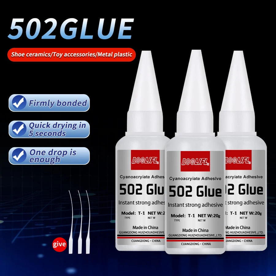 High Quality 502 Super Glue Bond Fast Universal Glue For Toys Crafts Shoes Paper Wood Plastic Fast Repairing factory direct sale