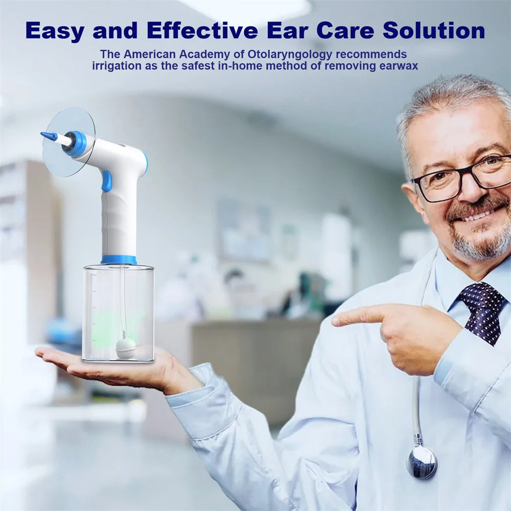 Ear Wax Removal Electric Ear Cleaning Kit with Light Ear Irrigation Kit with 4 Pressure Modes Safe and Effective Ear Flush Kit
