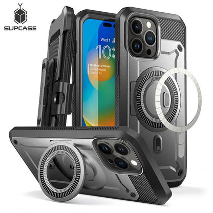 IPhone 14 Pro Max Case 6.7“ 2022 UB Pro Mag Full-Body Rugged Belt-Clip Case With Built-in Screen Protector Kickstand