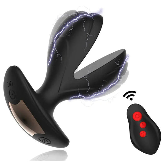 Vibrating Anal expander Plug Electric Shock Pulse Vibrator Massager Remote Control Sex machine