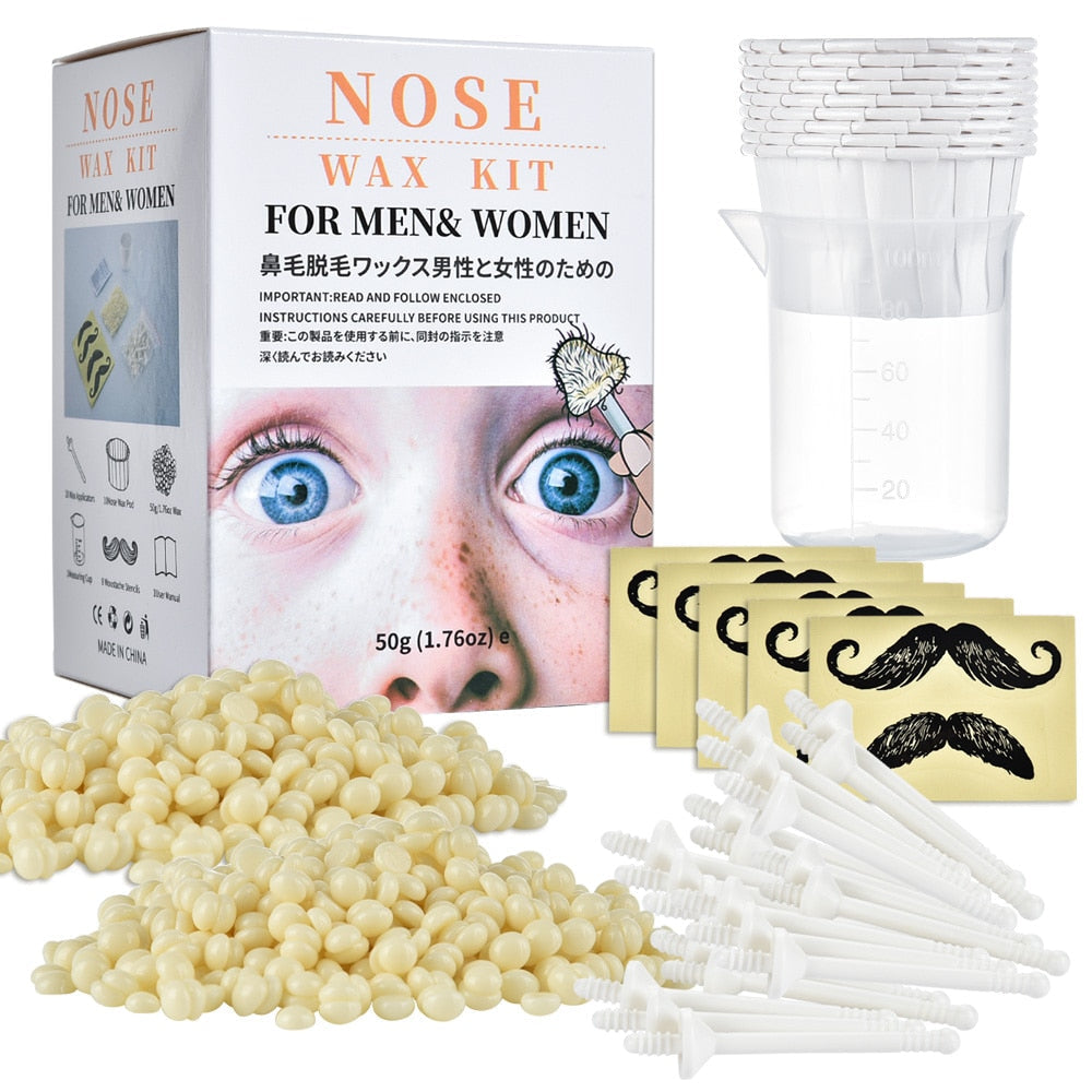 Nose Wax Kit  Painless Portable for Men and Women Nail Waxing Hair Removal Kit Nail Cleaning Wax Kit Nose Clipper Beauty-Shalav5