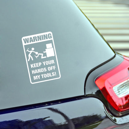 Tool Box Warning Sticker Funny Prank Graphic Car Sticker Black/Silver Vinyl Decoration Graphic