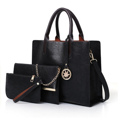 3 in 1 Leather Women Large Tote Bags Shoulder Bag Messenger Bag Purse