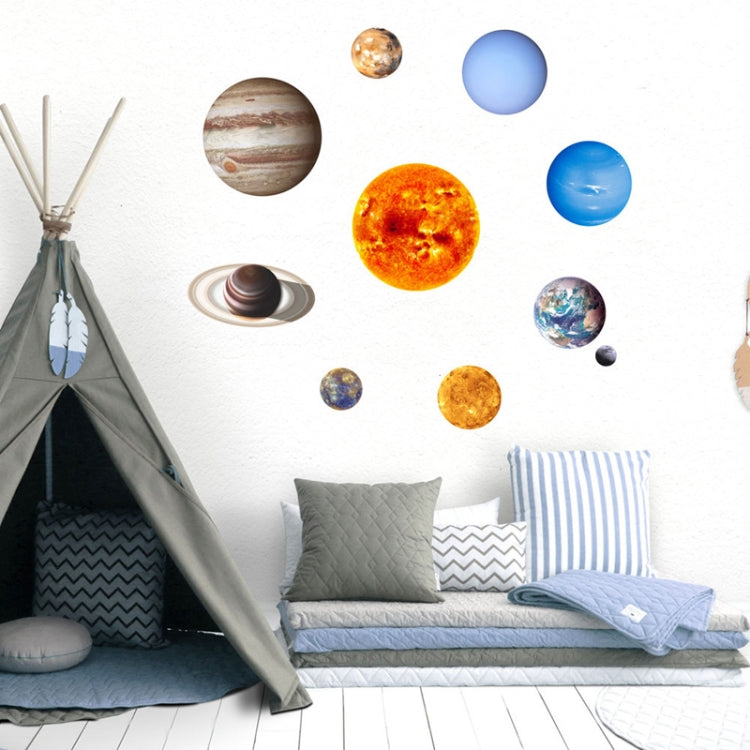 E wall Planet Solar System Fluorescent Wall Stickers Room Bedroom Luminous Wall Stickers