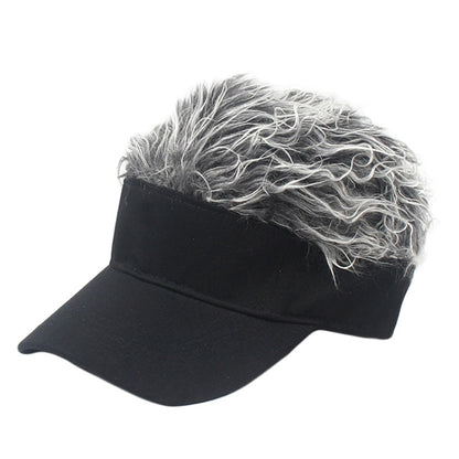 Unisex Fashion Outdoor Sunshade Baseball Cap with Wig