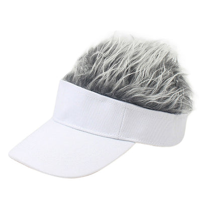 Unisex Fashion Outdoor Sunshade Baseball Cap with Wig