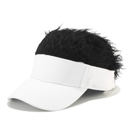 Unisex Fashion Outdoor Sunshade Baseball Cap with Wig