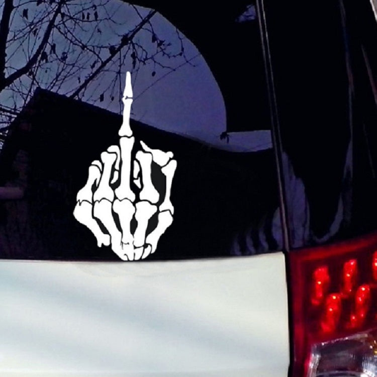 10 PCS Anti-High Beam Car Sticker Middle Finger Despise Reflective Car Sticker Bones Motorcycle Sticker