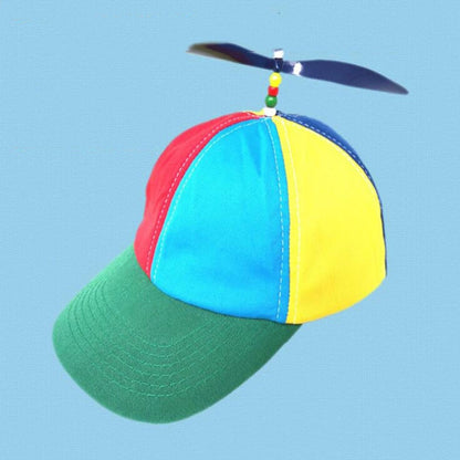 Color-block Children Baseball Cap Peaked Cap with Propeller, Random Color Delivery