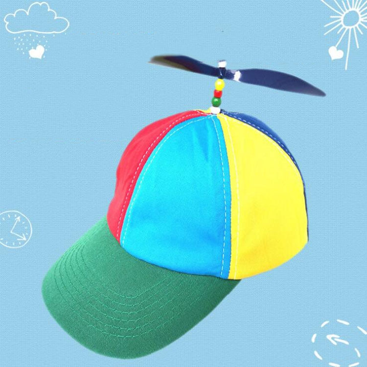 Color-block Children Baseball Cap Peaked Cap with Propeller, Random Color Delivery