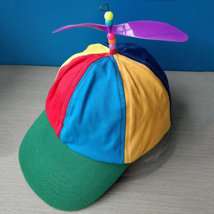 Color-block Children Baseball Cap Peaked Cap with Propeller, Random Color Delivery