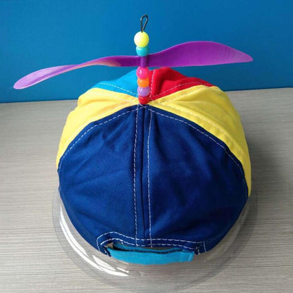 Color-block Children Baseball Cap Peaked Cap with Propeller, Random Color Delivery