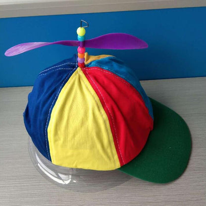 Color-block Children Baseball Cap Peaked Cap with Propeller, Random Color Delivery