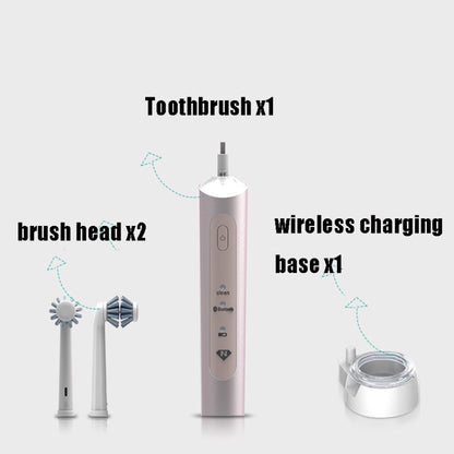 Wireless Rechargeable Waterproof Electric Toothbrush Rotary Brush Head