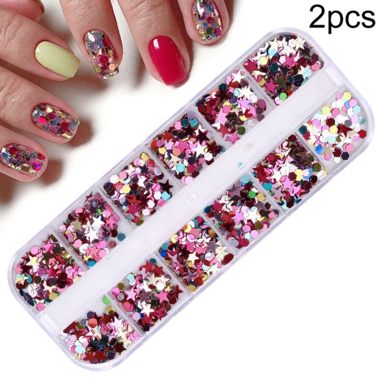 2 PCS Nail Art Butterfly Laser Symphony Sequins