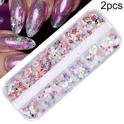 2 PCS Nail Art Butterfly Laser Symphony Sequins