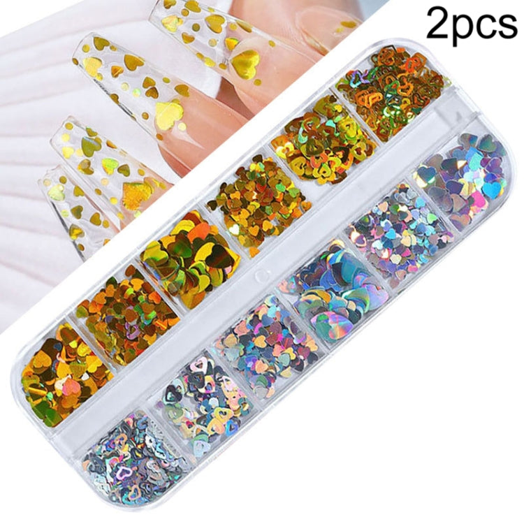 2 PCS Nail Art Butterfly Laser Symphony Sequins