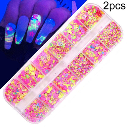 2 PCS Nail Art Butterfly Laser Symphony Sequins