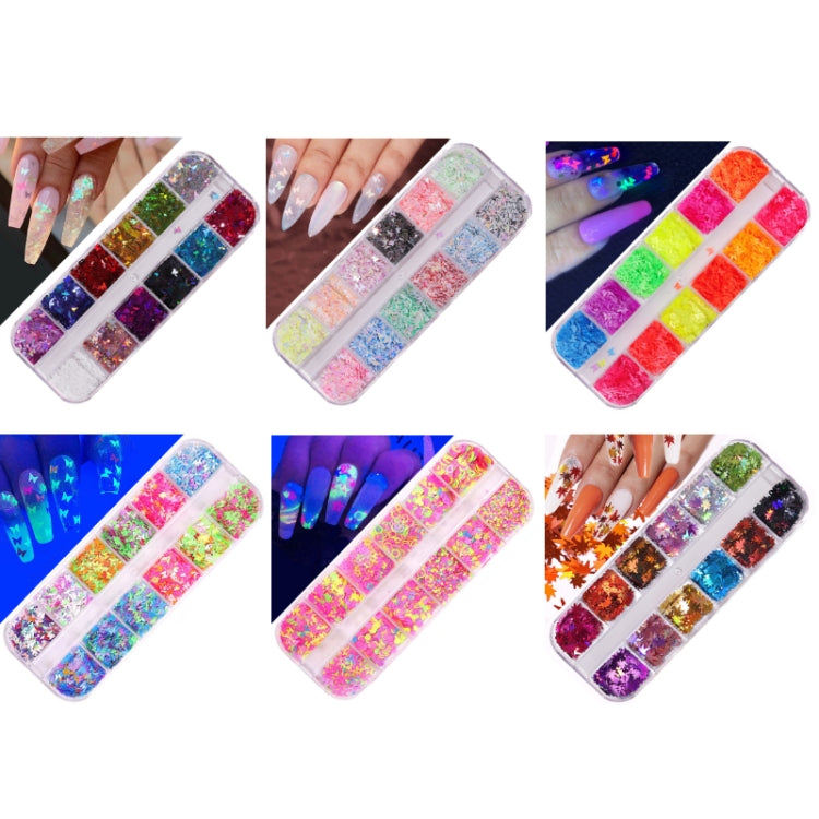 2 PCS Nail Art Butterfly Laser Symphony Sequins