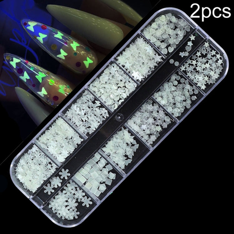 2 PCS Nail Art Butterfly Laser Symphony Sequins