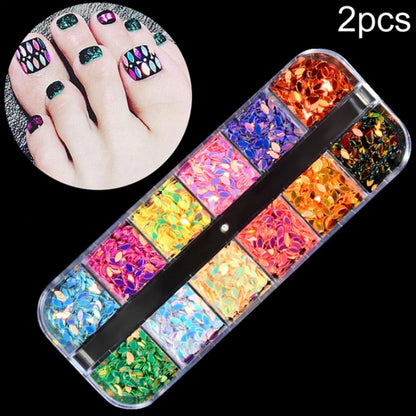 2 PCS Nail Art Butterfly Laser Symphony Sequins