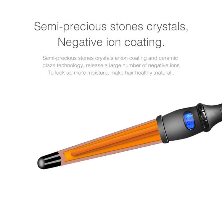 LCD Conical Curling Iron Single Tube Ceramic Glaze Pear Flower Cone, 19mm EU, 25mm EU, 25mm US, 19mm US, 32mm EU