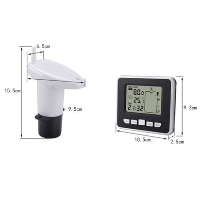 Multifunctional Ultrasonic Electronic Water Tank Level Gauge With Indoor Temperature Thermometer Clock Display Water Level Gauge