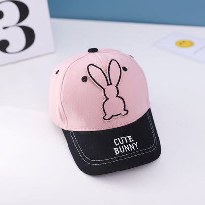 C0477 Cartoon Long-Eared Rabbit Pattern Baby Baseball Hat Children Peaked Cap