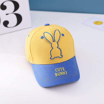 C0477 Cartoon Long-Eared Rabbit Pattern Baby Baseball Hat Children Peaked Cap